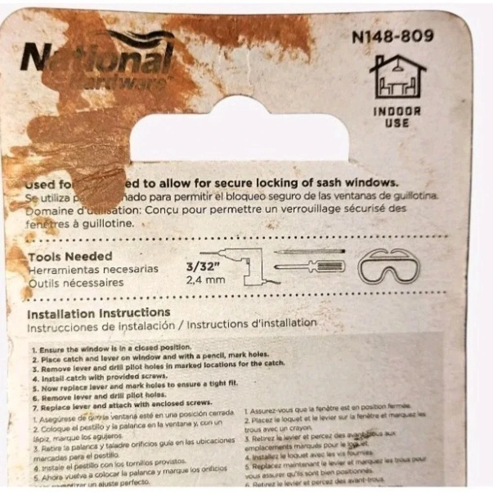 National Hardware‎  Antique Brass Sash Lock Hardware N 148-809 New In Pack